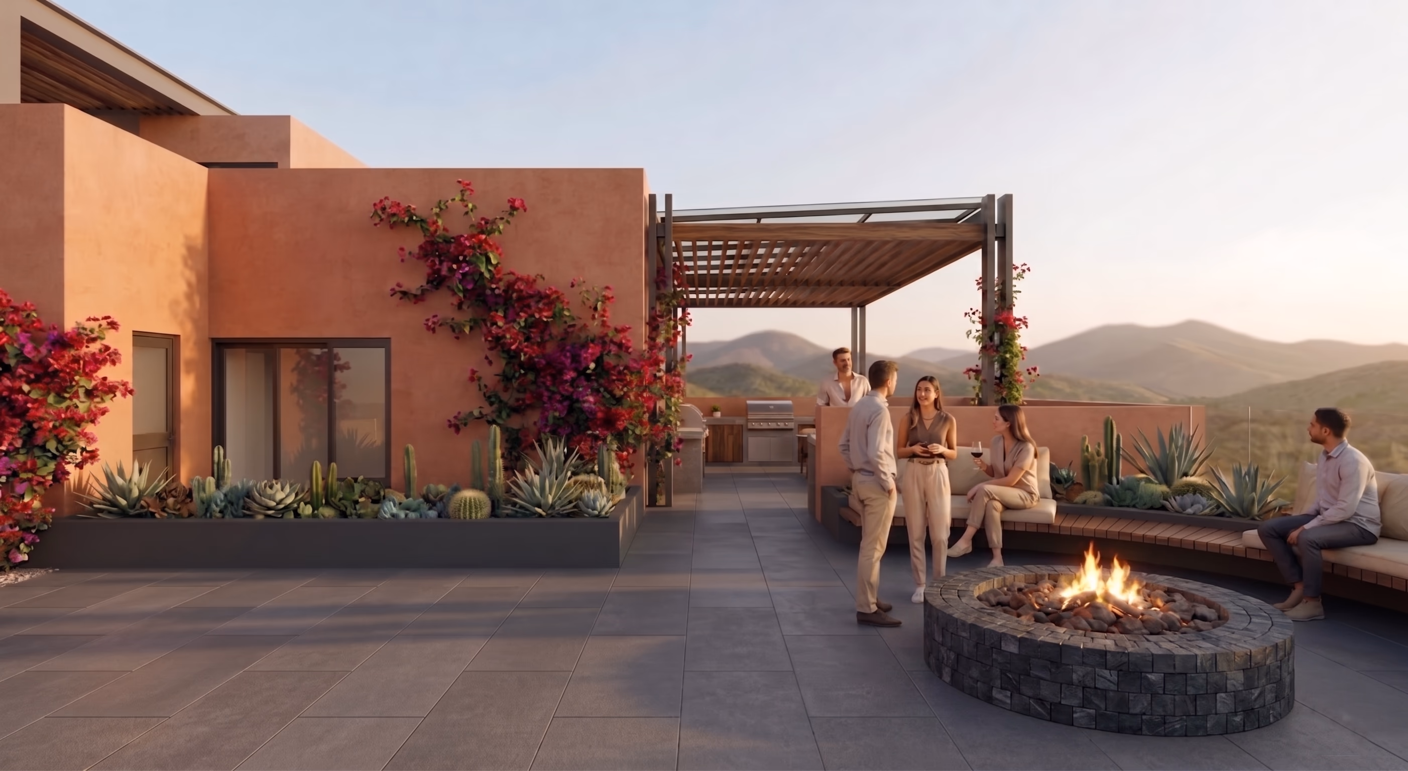Fire pit en rooftop